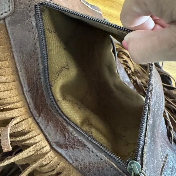 American Darling Brown and Turquoise Fringe Bag - Picture 5 of 6